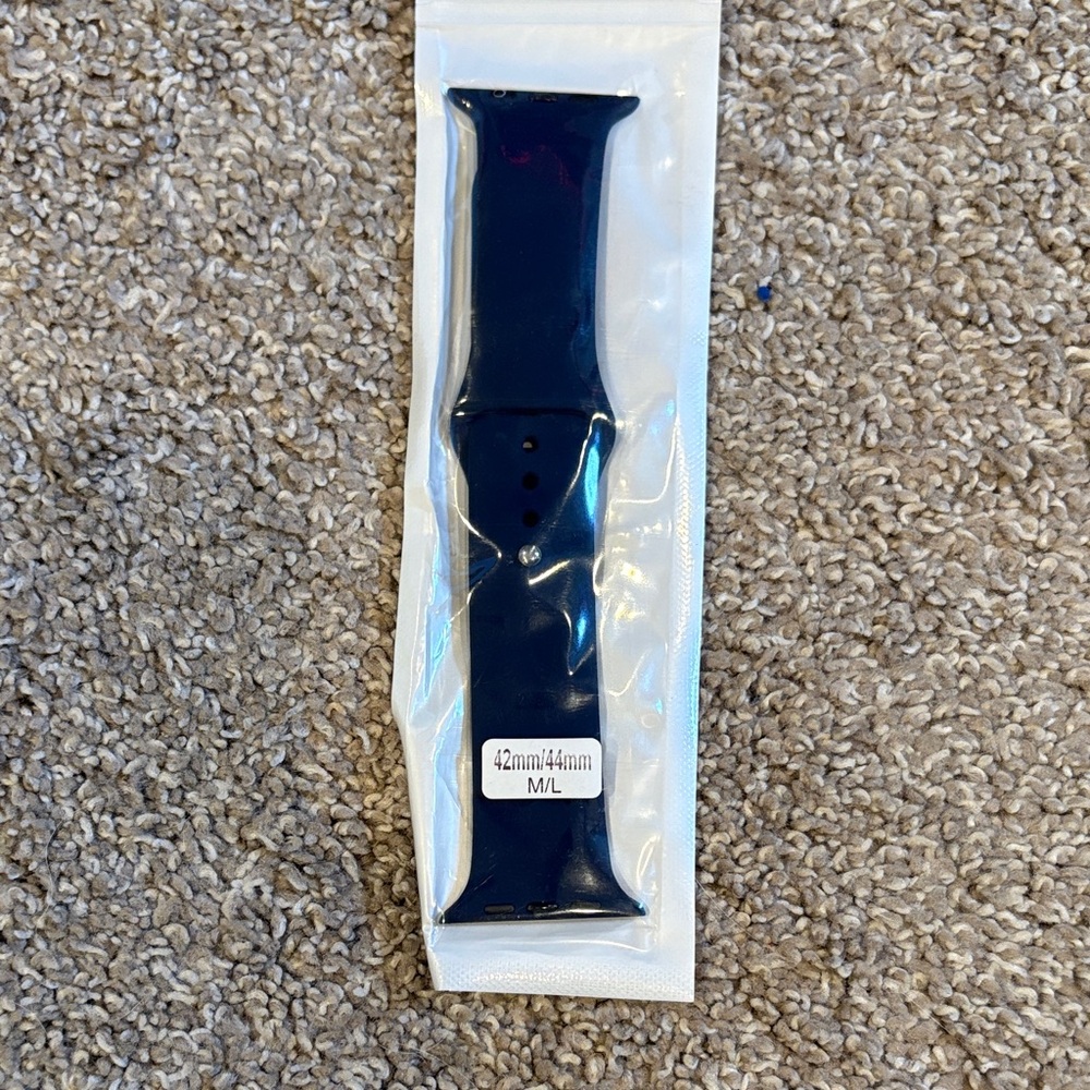 Silicone Replacement Wristband for 42mm/44mm Smartwatches - Navy Blue